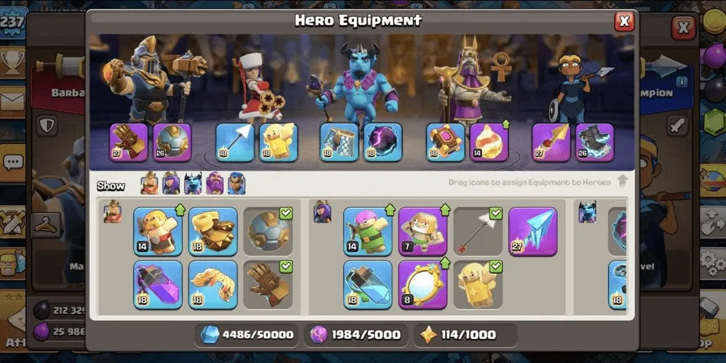 COC526 TH17 All Maxed Heroes Strong Fence Defense Glowing Background High Equipment Strong Troops and Pets (G)